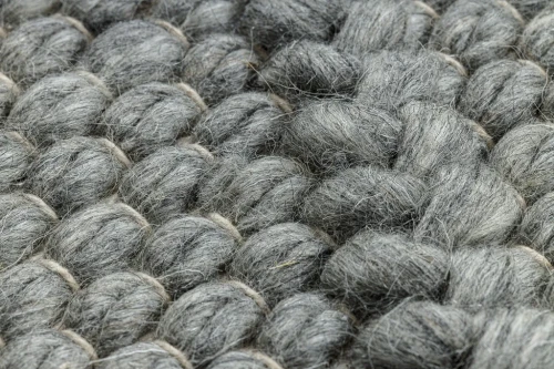 Dywan wełniany płaskotkany Tahar 99001G szary - zbliżenie runa