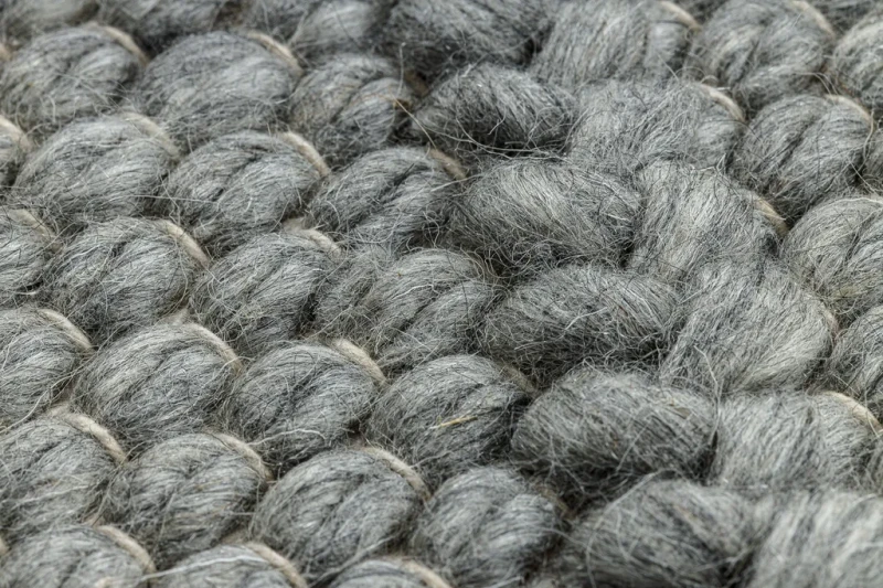 Dywan wełniany płaskotkany Tahar 99001G szary - zbliżenie runa