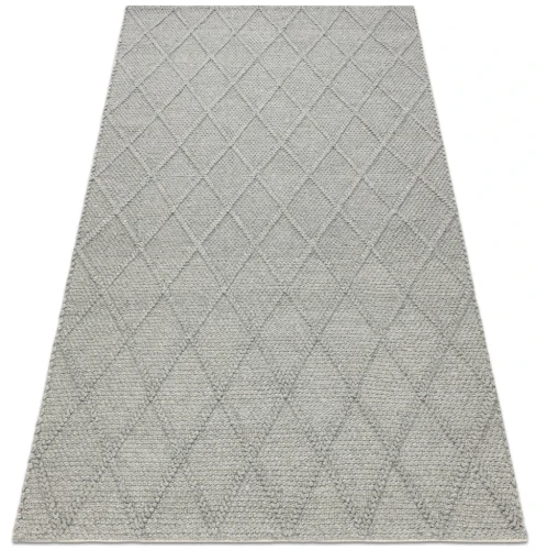 Dywan wełniany Tahar 99001G szary - rzut ukośny