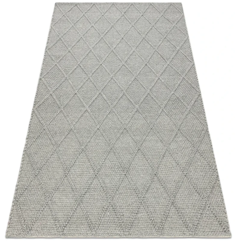 Dywan wełniany Tahar 99001G szary - rzut ukośny