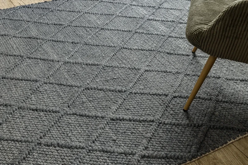 Dywan wełniany nowoczesny Tahar 99001K antracyt - wzór