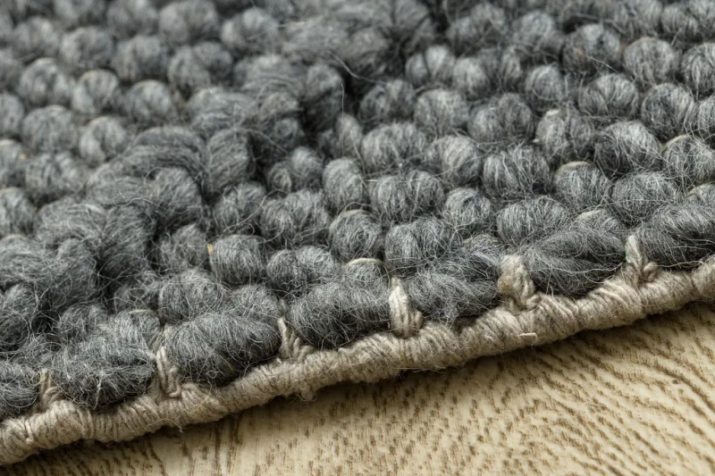 Dywan wełniany nowoczesny Tahar 99001K antracyt - brzeg