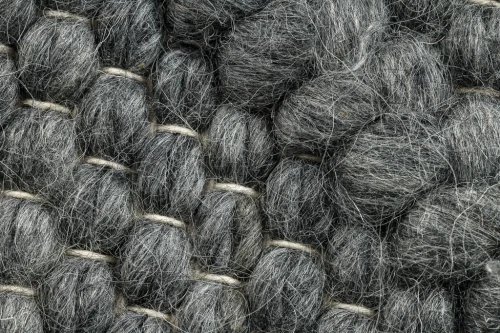 Dywan wełniany płaskotkany Tahar 99001K antracyt - zbliżenie runa