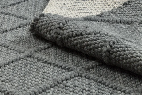 Dywan wełniany płaskotkany Tahar 99001K antracyt - runo