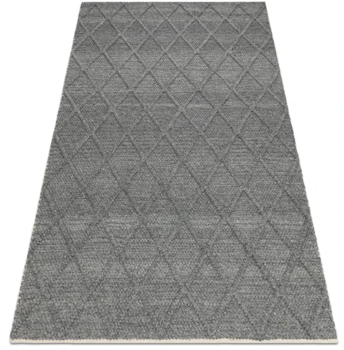 Dywan wełniany Tahar 99001K antracyt - rzut ukośny