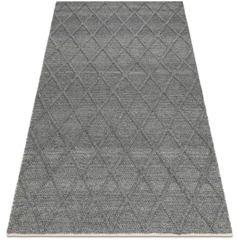 Dywan wełniany Tahar 99001K antracyt - rzut ukośny