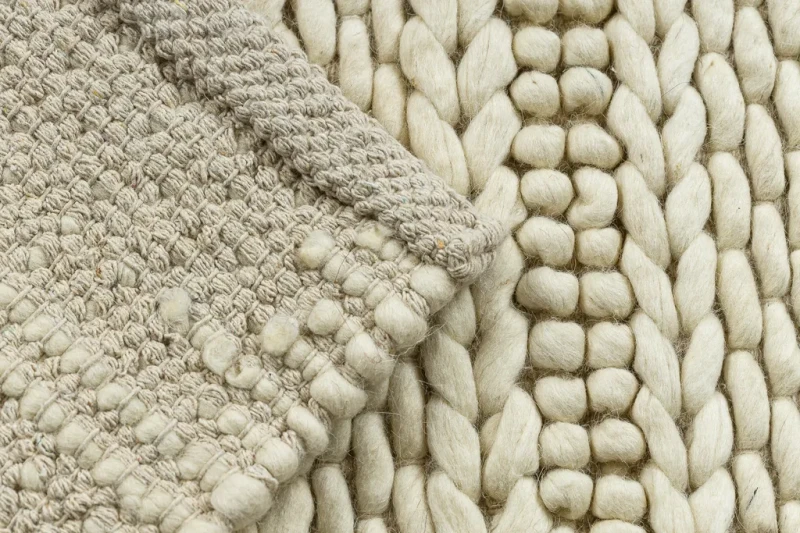 Dywan wełniany nowoczesny Tahar 99002B krem - spód