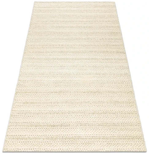 Dywan wełniany nowoczesny Tahar 99002B krem - rzut ukośny