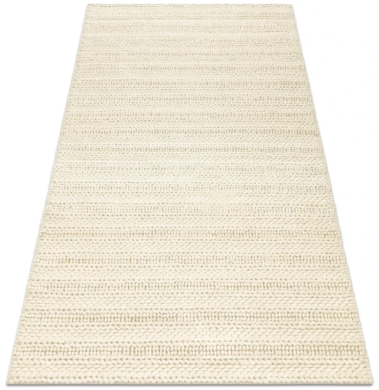 Dywan wełniany nowoczesny Tahar 99002B krem - rzut ukośny