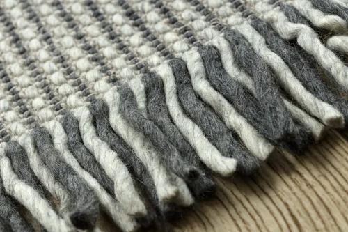 Dywan wełniany Tahar 99003F kremowo-szary - frędzle