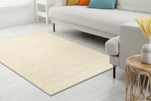 Dywan wełniany Tahar 99004B krem w salonie