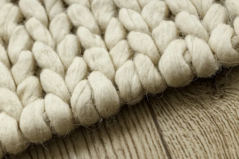 Dywan wełniany nowoczesny Tahar 99004B krem - brzeg