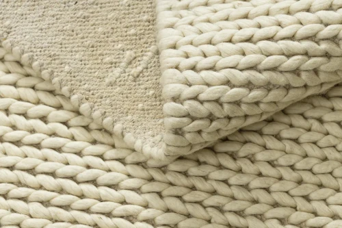Dywan wełniany płaskotkany Tahar 99004B krem - spód