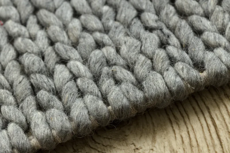 Dywan wełniany płaskotkany Tahar 99004G szary - brzeg