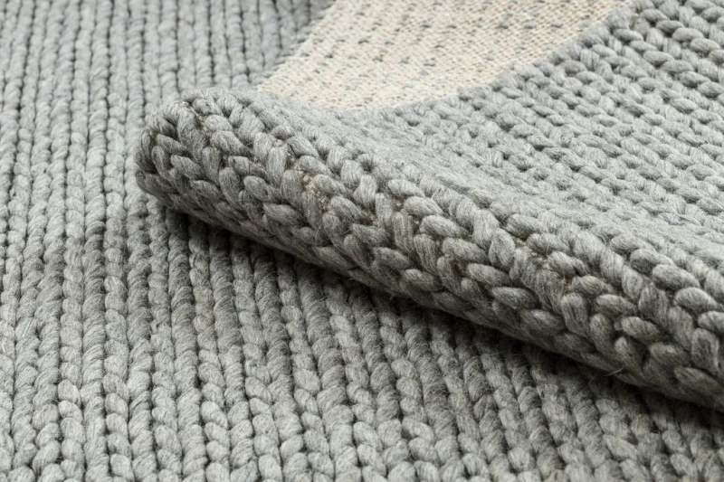 Dywan wełniany nowoczesny Tahar 99004G szary - runo