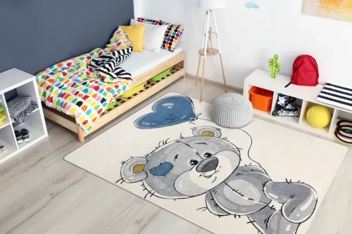 Dywan dla dzieci Petit Teddy Bear miś krem w pokoju dziecęcym
