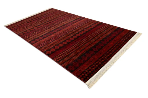 Dywan tradycyjny Orient 5132 bordowo-czarny - rzut z boku