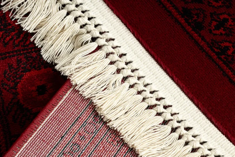 Dywan orientalny Orient 6889 bordowo-czarny - spód i frędzle