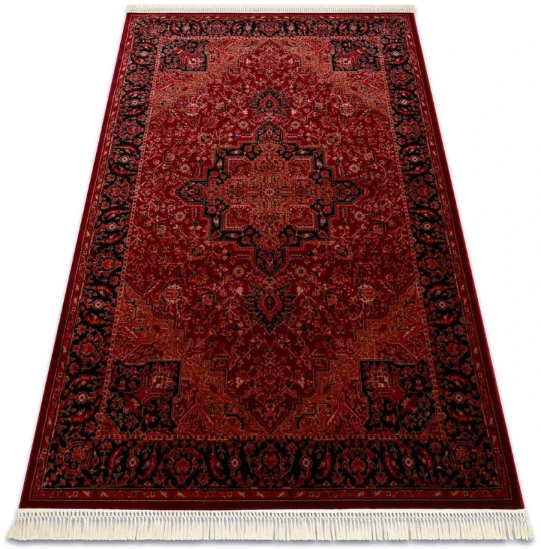 Dywan klasyczny Orient Y307 bordowo-czarny - rzut ukośny