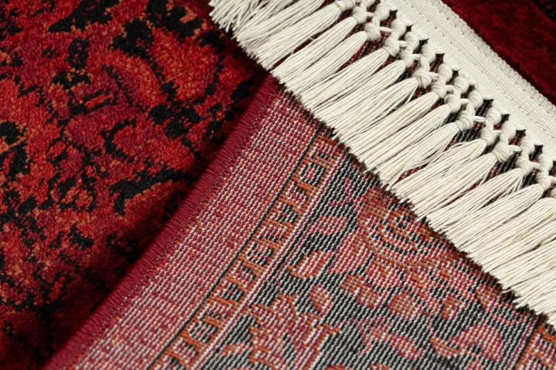 Dywan klasyczny Orient 5125 bordowo-czarny - spód i fredzle