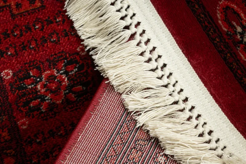 Dywan tradycyjny Orient 6871 bordowo-czarny - spód i frędzle