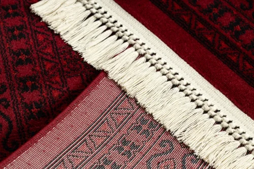 Dywan tradycyjny Orient 2958 bordowo-czarny - spód i frędzle
