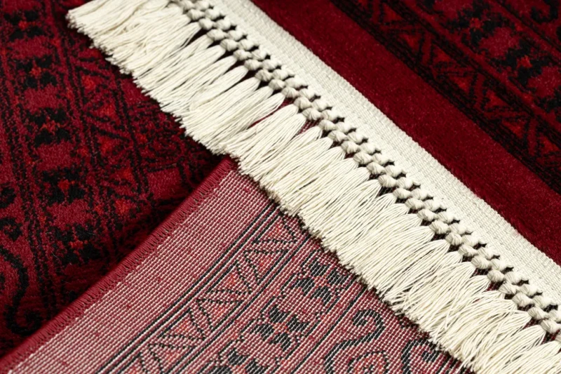 Dywan tradycyjny Orient 2958 bordowo-czarny - spód i frędzle