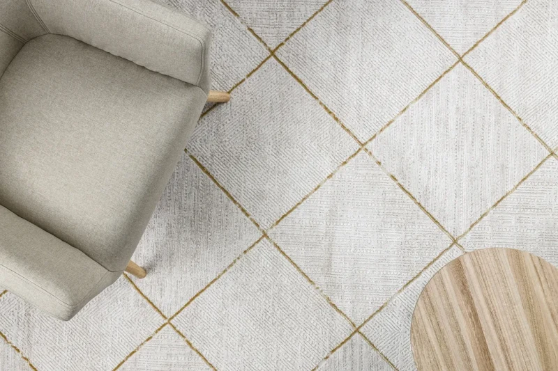 Dywan Duke 51245 kremowo-złoty - widok z góry