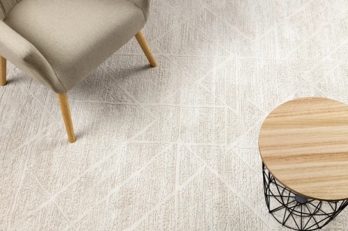Dywan geometryczny Duke 51533 krem - widok z góry