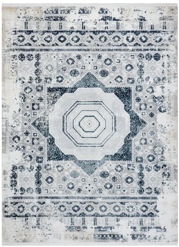 Dywan etno Duke 51542 kremowo-niebieski