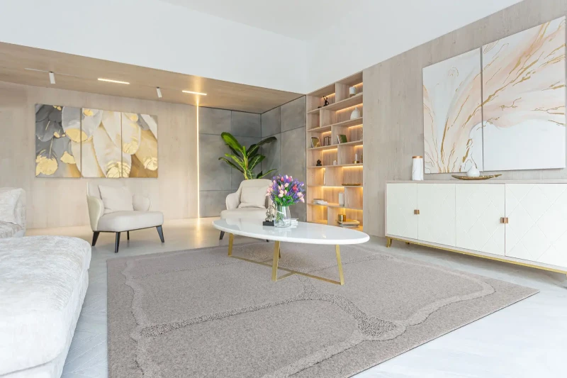 Dywan wełniany Agnella Ladnini Morphic Organica kolor szary do salonu