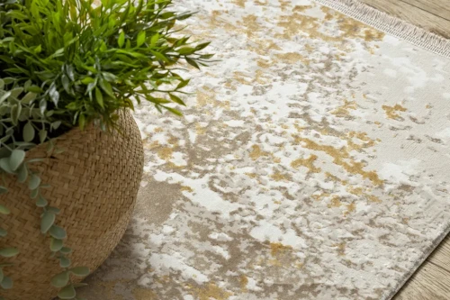 Dywan nowoczesny Duke 51546 beżowo-złoty - runo