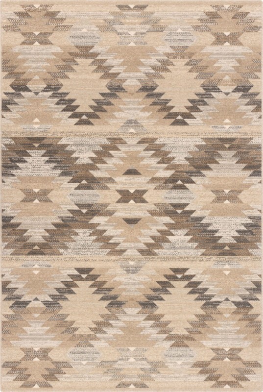 Dywan wełniany w stylu etno Agnella Ballata Kazas kolor beżowy