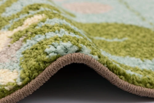 Dywan dziecięcy FD Funky Top Jungla miętowy runo i obszycie