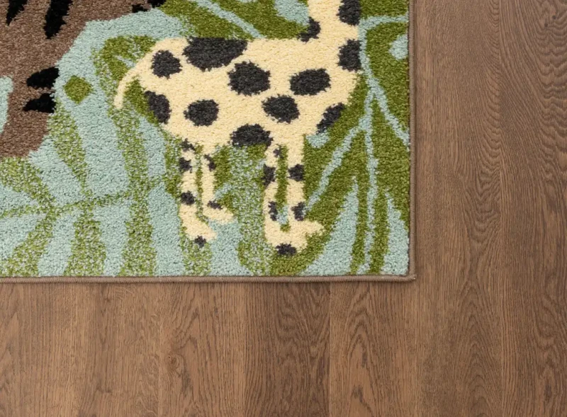 Dywan dziecięcy FD Funky Top Jungla miętowy wzór