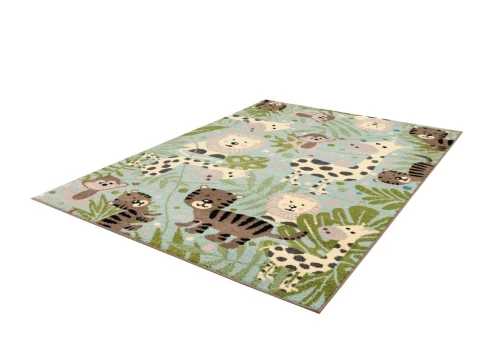 Dywan dziecięcy FD Funky Top Jungla miętowy rzut z boku