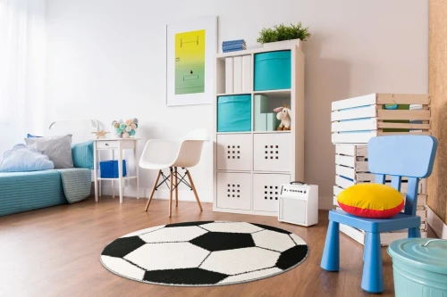 Dywan okrągły dla dzieci FD Funky Top Kik krem aranżacja