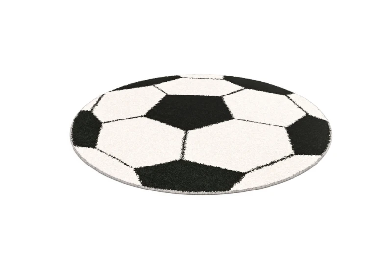 Dywan okrągły dla dzieci FD Funky Top Kik krem rzut z boku