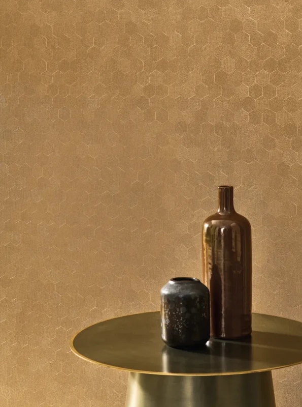 Tapeta geometryczna złota Casadeco Solaris 201912888 Meli.webp