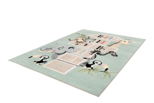 Dywan dziecięcy FD Funky Top Tom miętowy rzut z boku