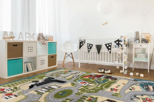 Dywan dziecięcy FD Funky Top Ugo kiwi aranżacja