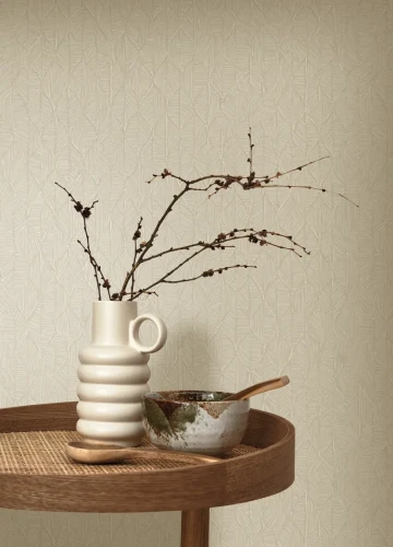 Tapeta beżowa do salonu Casadeco Vegetals 201271414 Tarrazu.wepb