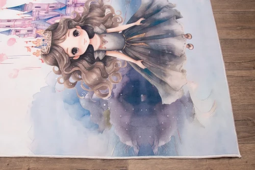 Dywan dla dzieci Kids KM023 księżniczka na podłodze wzór