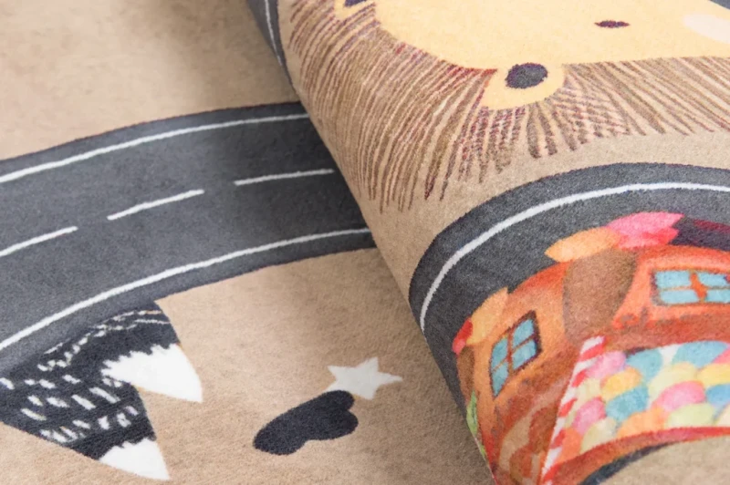 Dywan dla dzieci owal Kids KM046 tor wyścigowy runo