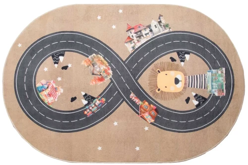 Dywan dla dzieci owal Kids KM046 tor wyścigowy w poziomie