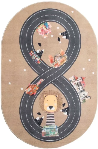 Dywan dla dzieci owal Kids KM046 tor wyścigowy