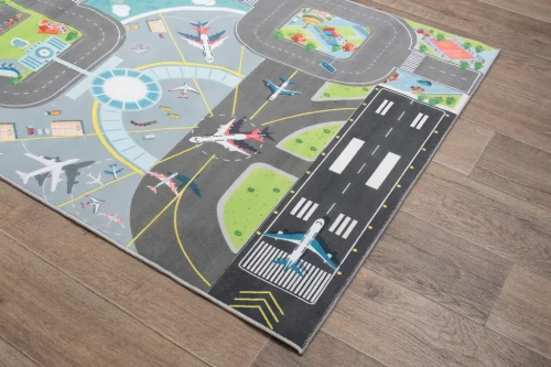 Dywan dla dzieci Kids KM001 lotnisko rzut z boku