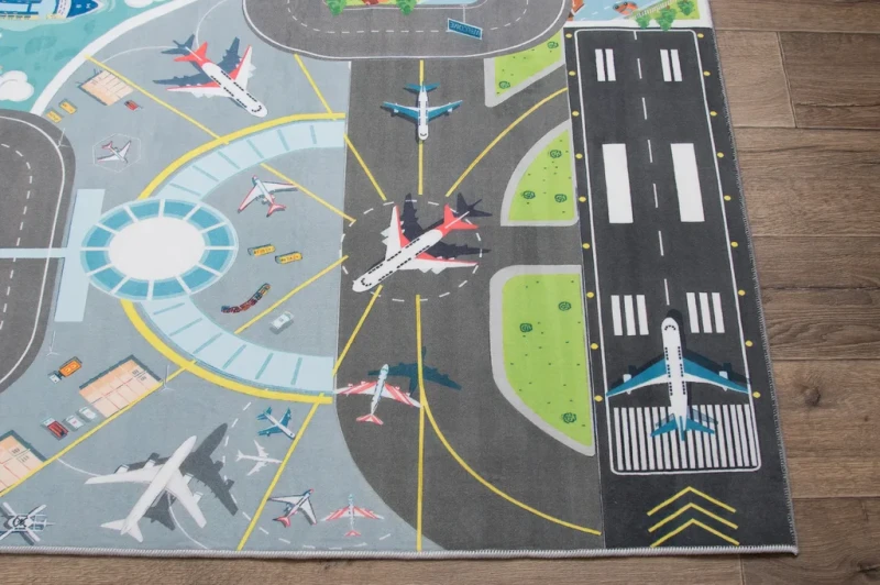 Dywan dla dzieci Kids KM001 lotnisko na podłodze
