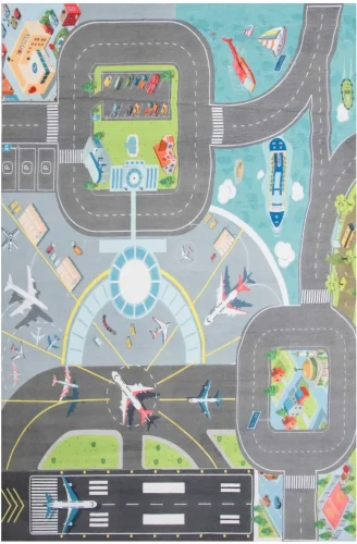 Dywan dla dzieci Kids KM001 lotnisko