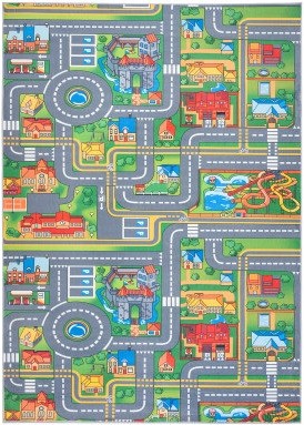 Dywan dla dzieci ulice miasteczko B-529 Flannel Printed